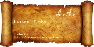 Lorber Andor névjegykártya